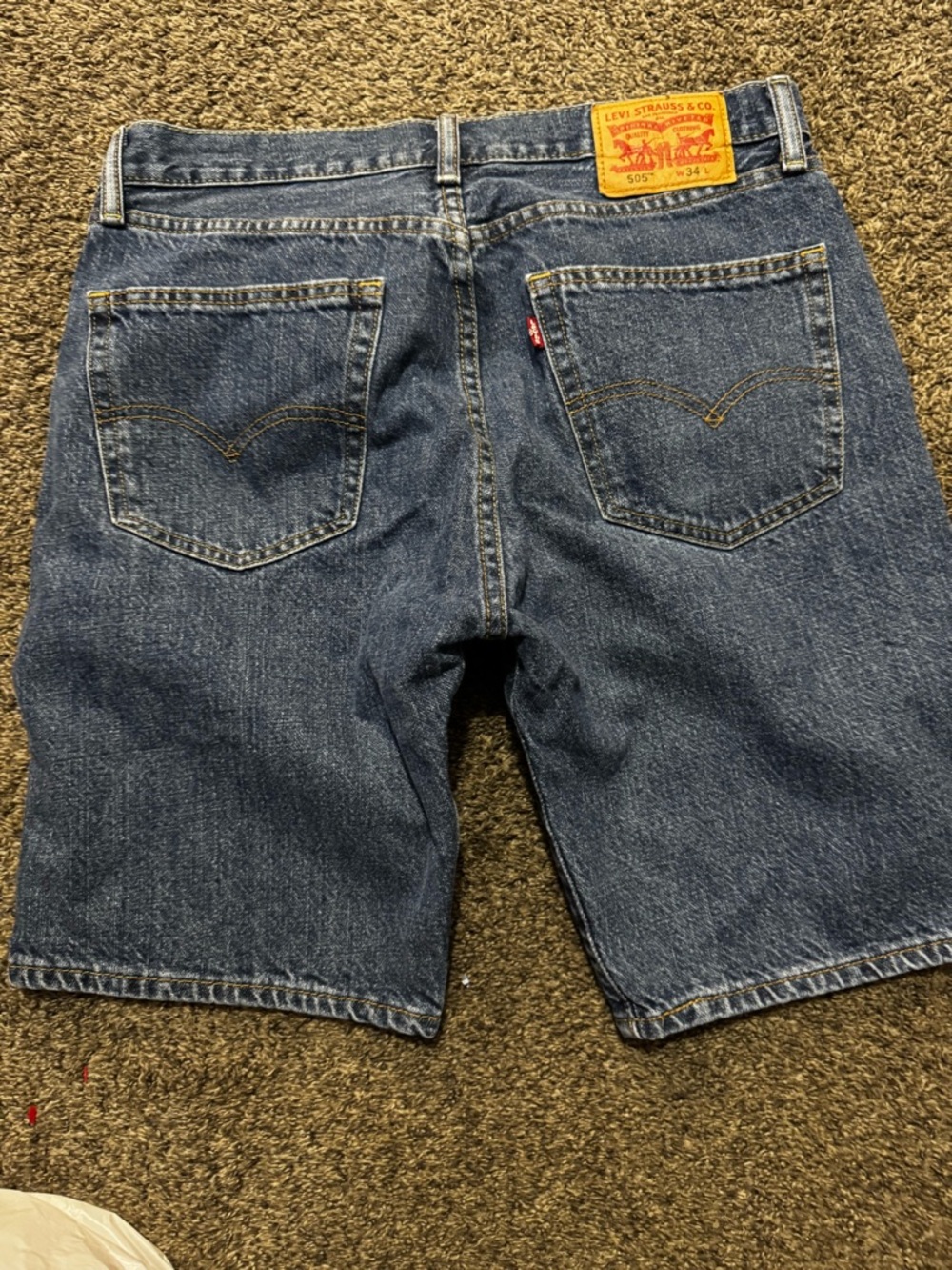 Levi's Men's Dark Blue Denim 505 Cutoff Shorts